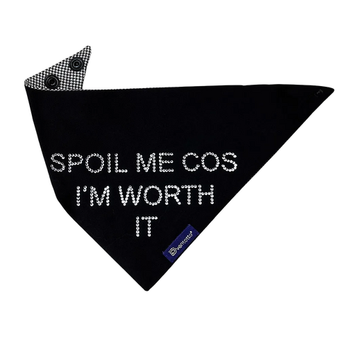 Bandane per Cane “Spoil Me Cos I’m Worth It” con Strass  | Dventotto® DixyStore