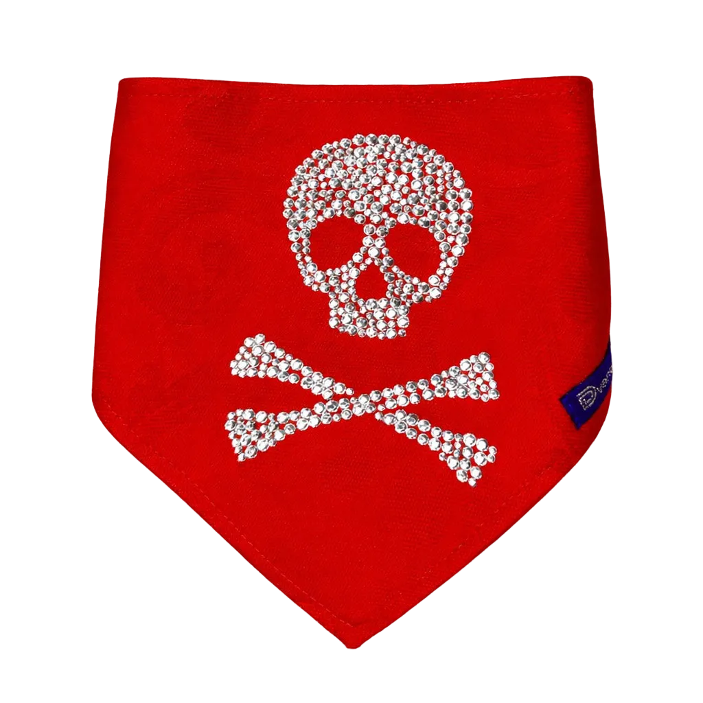 Bandana Art. JOLLY ROGER con Strass - Rosso | Dventotto® DixyStore