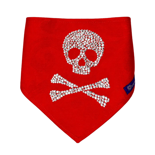Bandana Art. JOLLY ROGER con Strass - Rosso | Dventotto® DixyStore