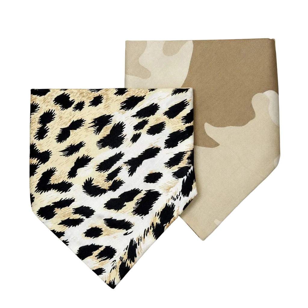 Bandana Reversibile per Cane Leopard e Camouflage | DIXY'S DixyStore