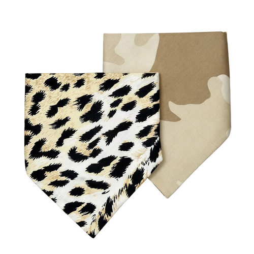 Bandana Reversibile per Cane Leopard e Camouflage | DIXY'S DixyStore