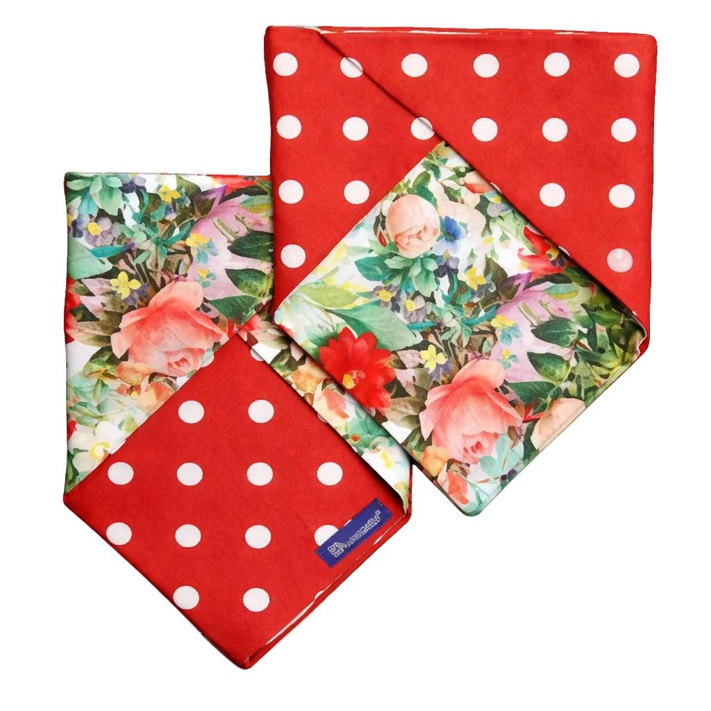 Bandana Reversibile per Cane Fiori e Pois Made in Italy | Dventotto® DixyStore