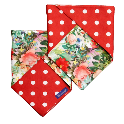 Bandana Reversibile per Cane Fiori e Pois Made in Italy | Dventotto® DixyStore