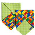Bandana Reversibile per Cane in Cotone Blocks e Pois Made in Italy | Dventotto® DixyStore