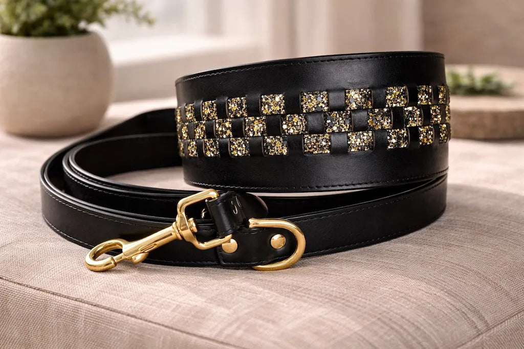 Set Collare e Guinzaglio Camilla in Pelle Italiana per Levrieri | Dventotto® DixyStore