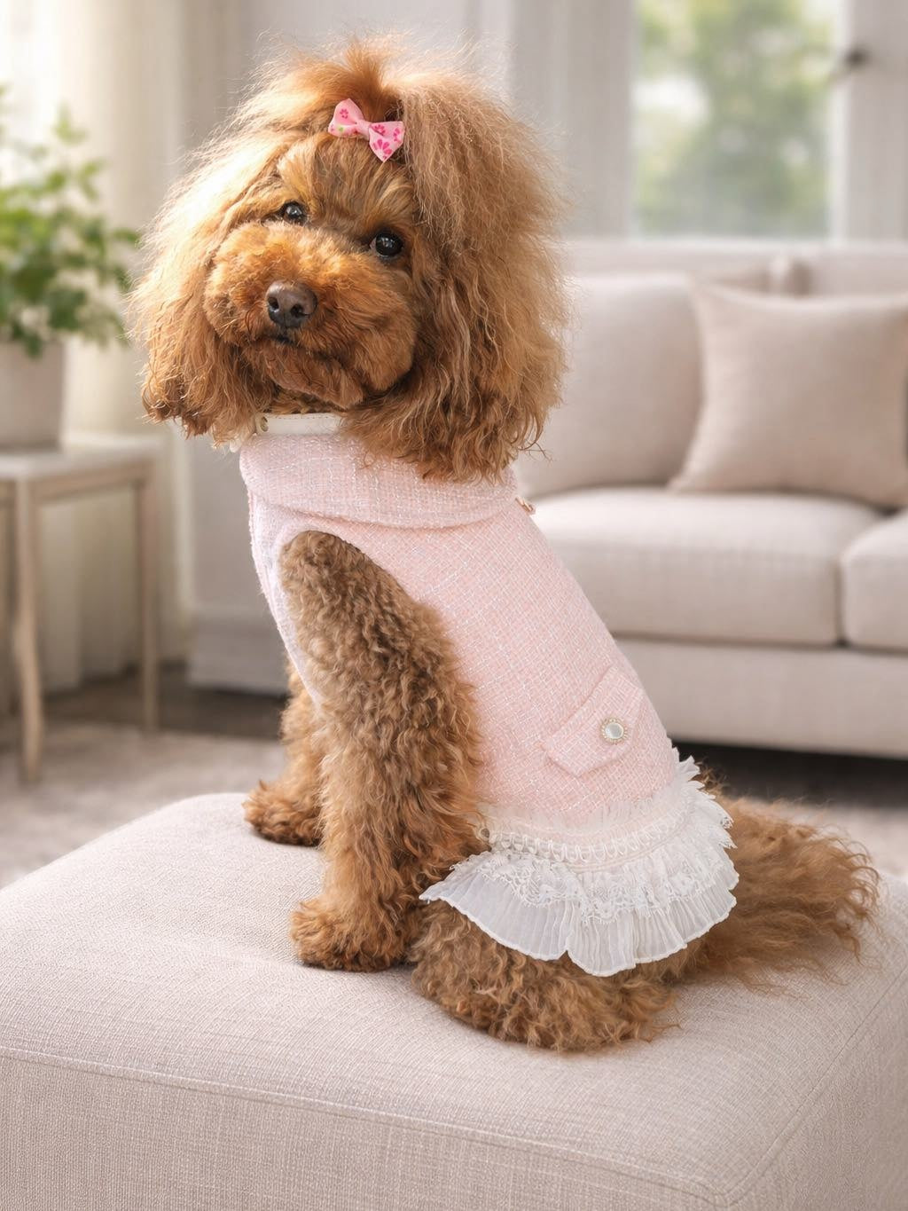 Elegante Vestito Renoir stile Chanel per cani DixyStore