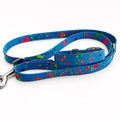 Set Collare e Guinzaglio Blue Splash per Cane in BioThane® Impermeabile e Regolabile DixyStore