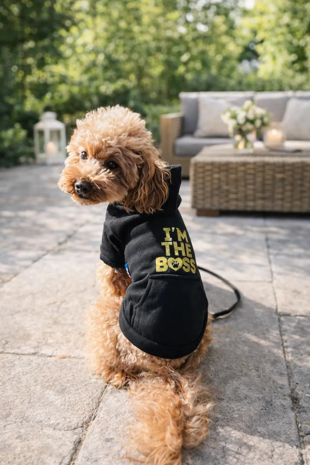 Felpa Cane con Cappuccio “I’m the Boss” | DIXY'S DixyStore