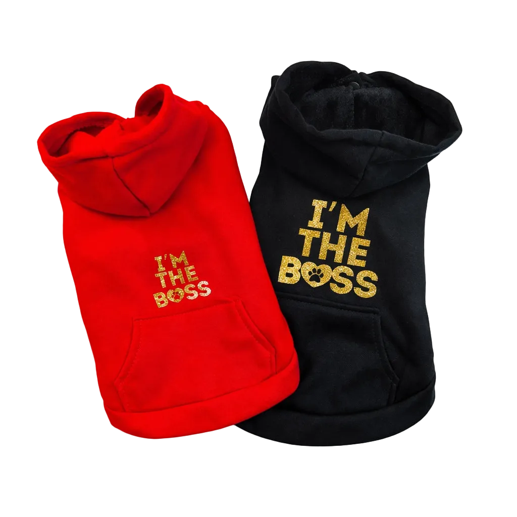 Felpa Cane con Cappuccio “I’m the Boss” | DIXY'S DixyStore