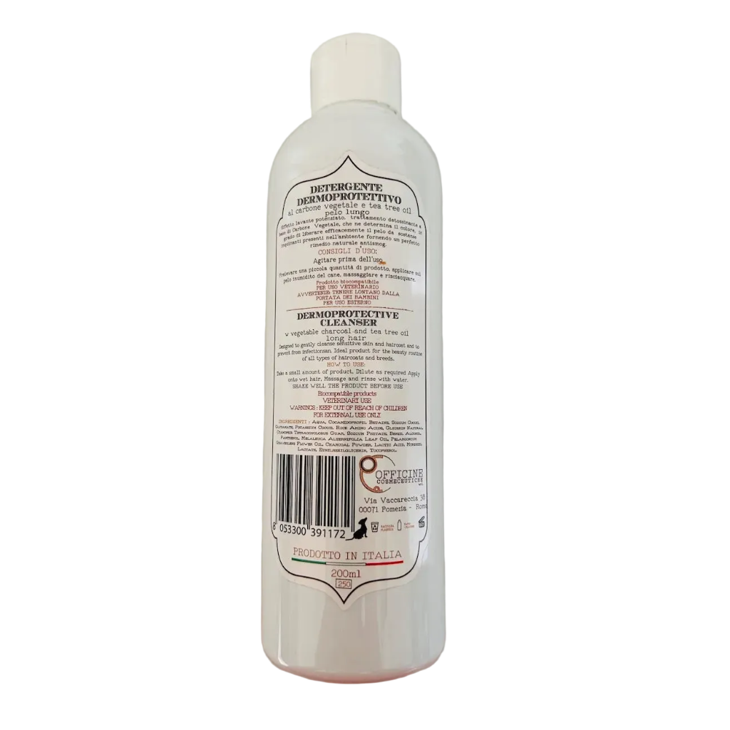 Shampoo Dermoprotettivo per Cani con Carbone Vegetale e Tea Tree Oil | Prodotto Italiano DixyStore