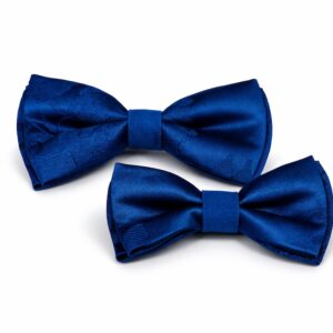 papillon per cani in cotone damascato blu fatto a mano. Blue damask cotton handmade dog bow tie