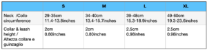 SIZE GUIDE DOG COLLAR